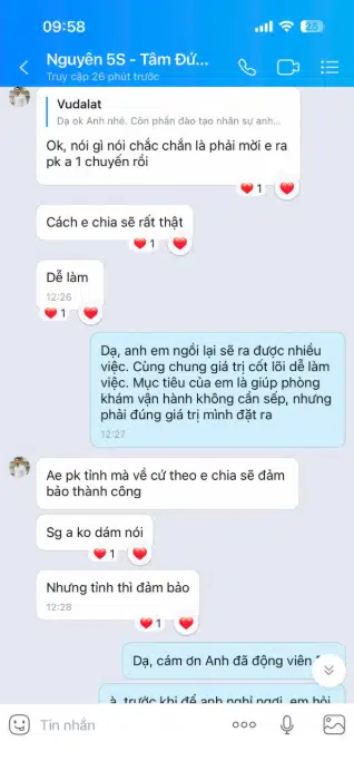 Ảnh chụp màn hình phản hồi học viên 3